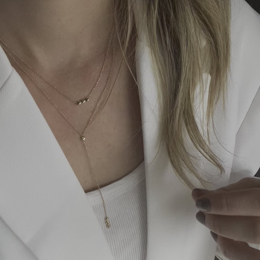 Lariat Necklace in Solid Gold 1